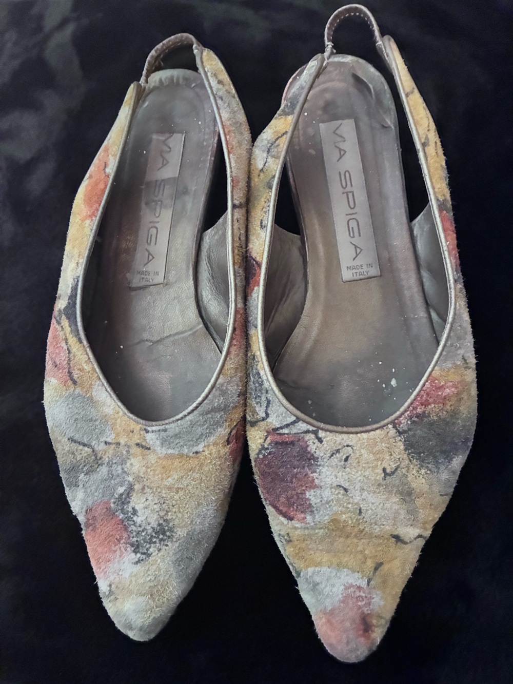 Via Spiga Multicolor Suede Slingback Shoes